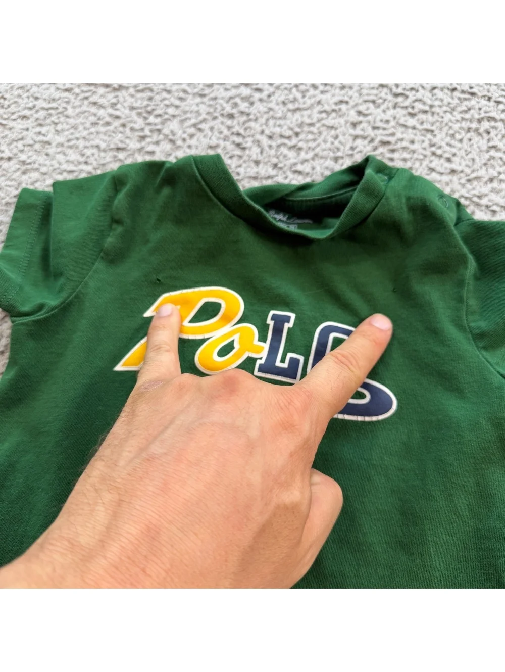 Polo Ralph Lauren Baby Boys 9M Green Logo Graphic T-Shirt Cotton Tee